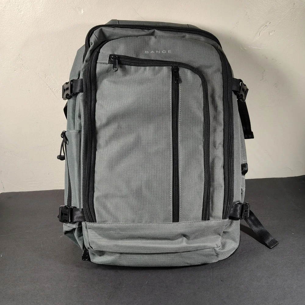 Bange Business Laptop Backpack 40L Gray Ripstop Travel Bag Packing Cubes
